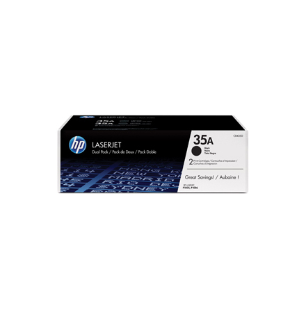 LaserJet 35A black toner, (2) dual-pack