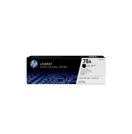 LaserJet 78A black toner, (2) dual-pack