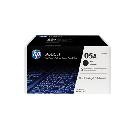LaserJet 05A black 2-pack toner