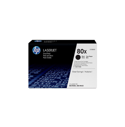 LaserJet 80X black high cap dual-pack