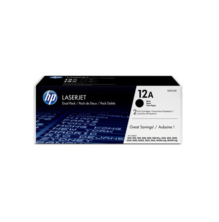LaserJet 12A black toner (2) dual-pack