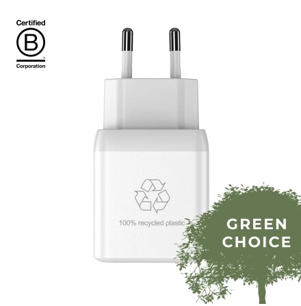 UPSTR�M CIRKUL�R 35W Dual USB-C GaN Charger, White